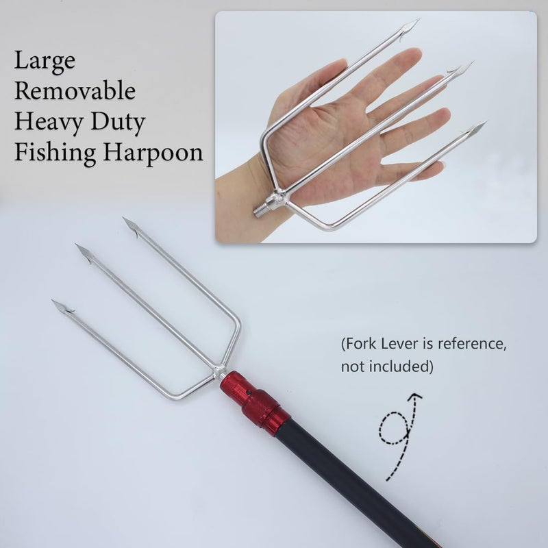 Dutiplus Large Fishing Harpoon 1~11 Prong Barded Stainless Steel Hunting Fish Gig Gaff Fork Hook with 8mm Screw for Catching Big Fish Mole Big Bullfrog - Image 4